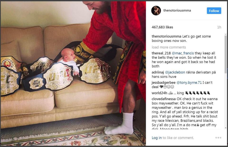  He might be unaware of his surroundings, but Conor McGregor Jr might already know his dad is a champ