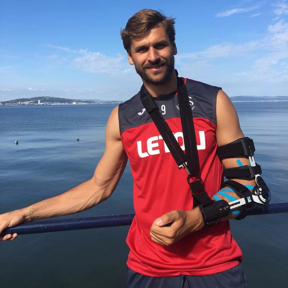 Llorente is currently recovering from a broken arm