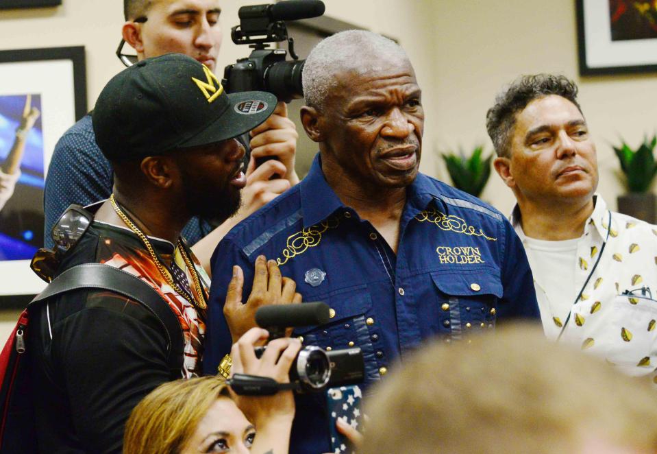 Mayweather Snr has also threatened to 'whoop a**' after the fight