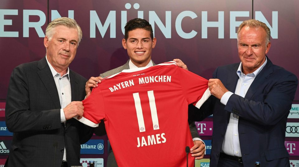 Carlo Ancelotti and Rummenigge unveil James Rodriguez