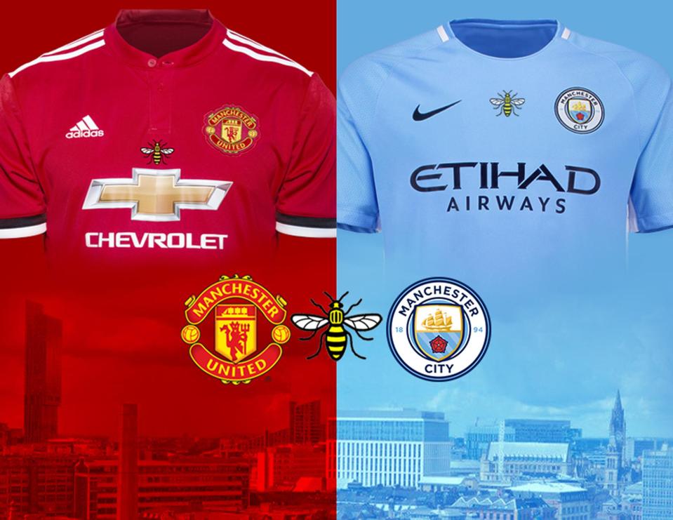  Both Manchester teams came together to wear the worker bee during their pre-season derby last month