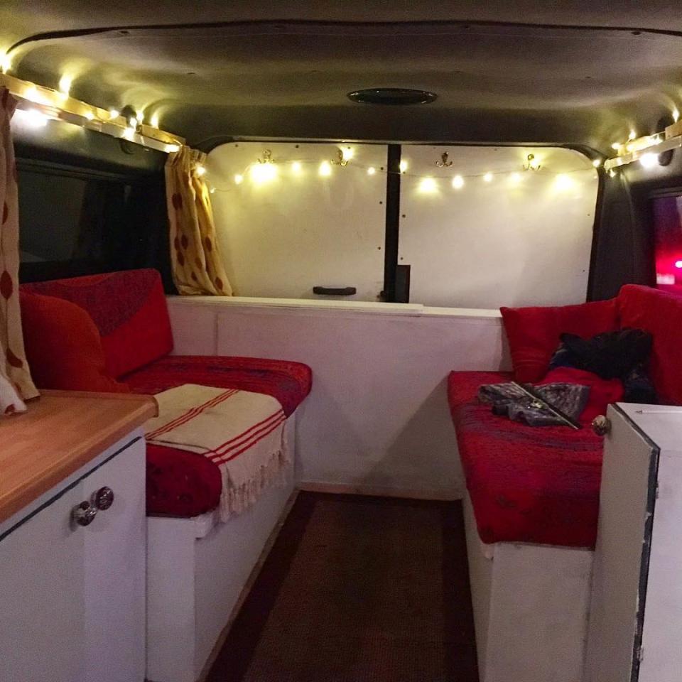  The inside of the van is very cosy, despite the interior only costing £500