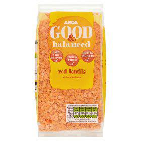  Red lentils, 75p, Asda