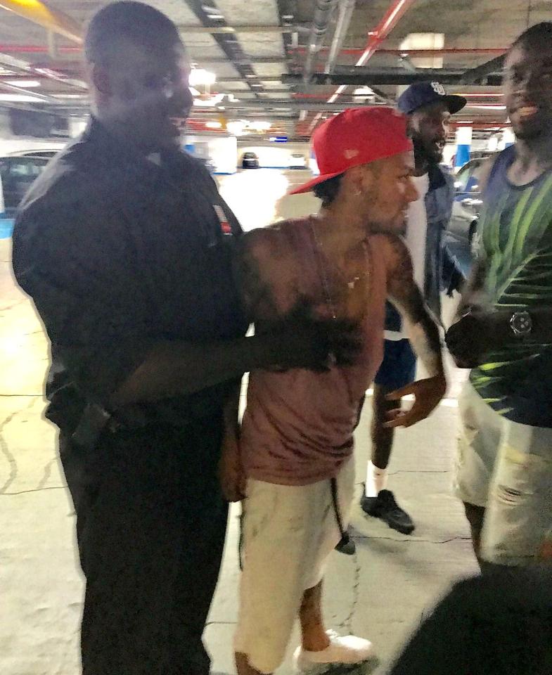  Neymar was involved in an angry altercation with Barcelona fans in the car park of a nightclub