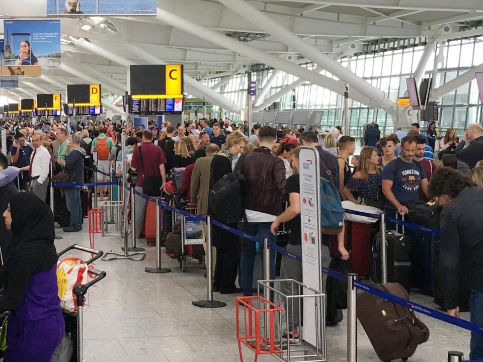  The BA check-in system failed for the seventh time this morning since being introduced last summer