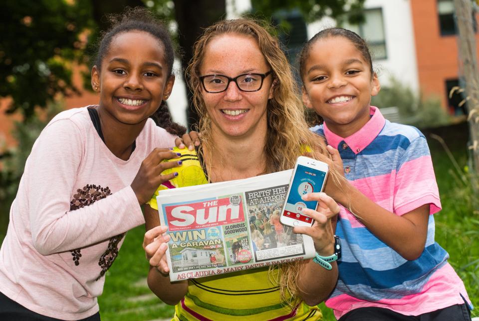  Laura Mogaji with her kids Kayne (left) and Ava (right) in Islington