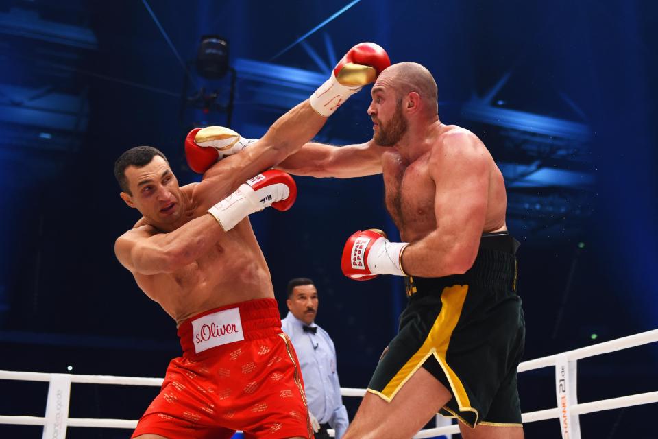  Klitschko during his shock defeat to Tyson Fury in November 2015 - it was his first defeat since 2004