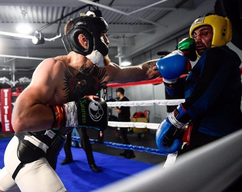 Conor McGregor did not let up in his sparring session with retired boxing world champ Paulie Malignaggi