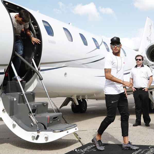 Neymar has landed in Paris ahead of his world record transfer