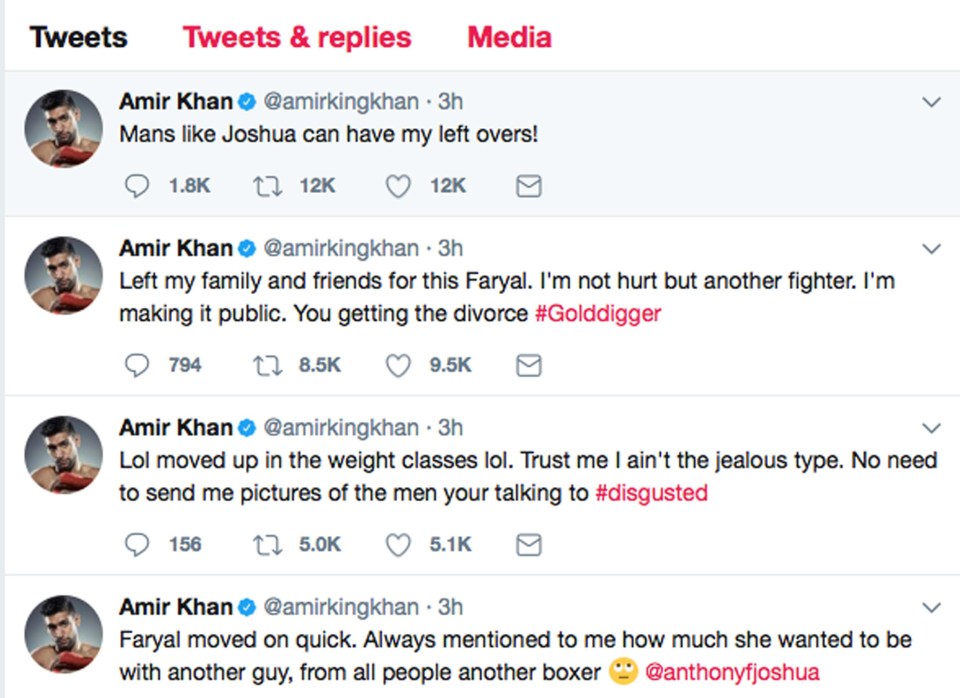 Boxing ace Amir had a public meltdown on social media