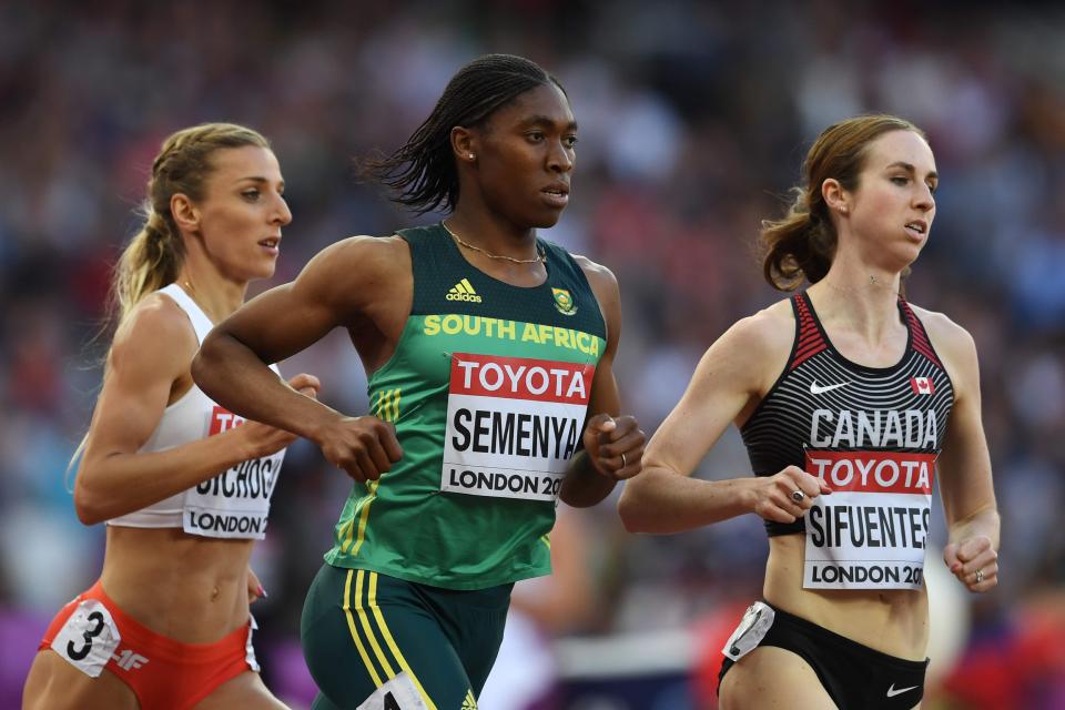 Caster Semenya in action for South Africa at the London World Championships