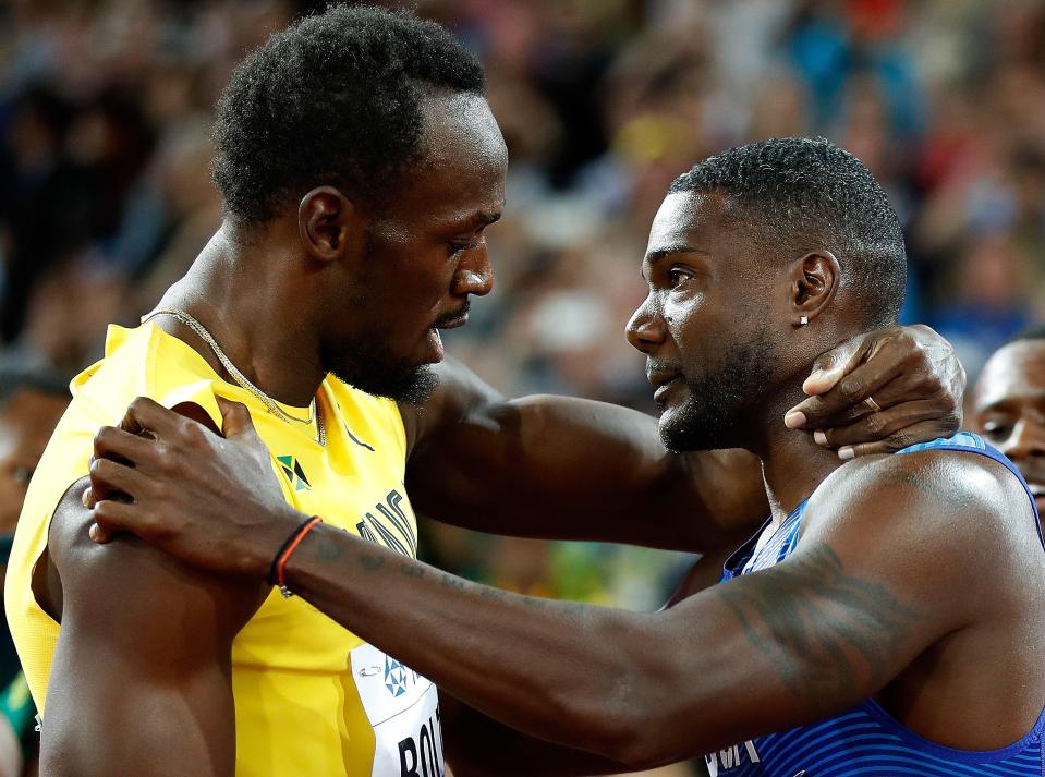 Justin Gatlin says that Usain Bolt told him he deserved his gold medal at the World Championships on Saturday