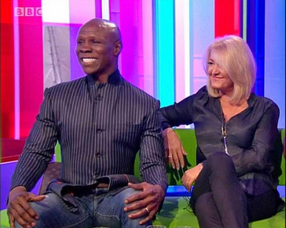  Chris Eubanks pictured with estranged wife Claire Geary during a joint appearance on The One Show in 2015