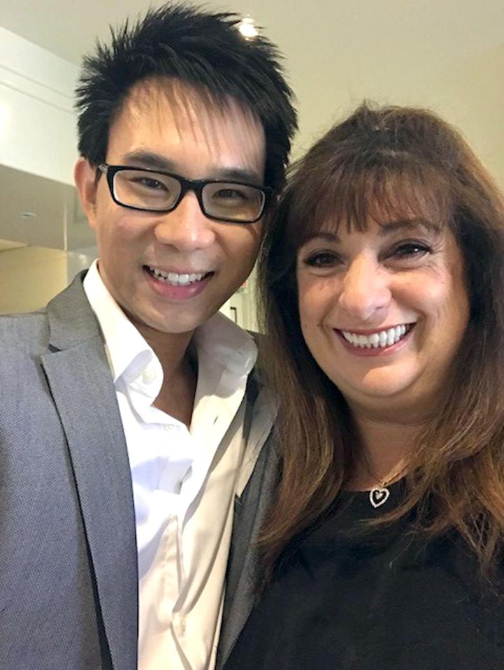 Terese said her new set of teeth, courtesy of dentist Dr. Reuben Sim, left, has reignited the spark with her partner 