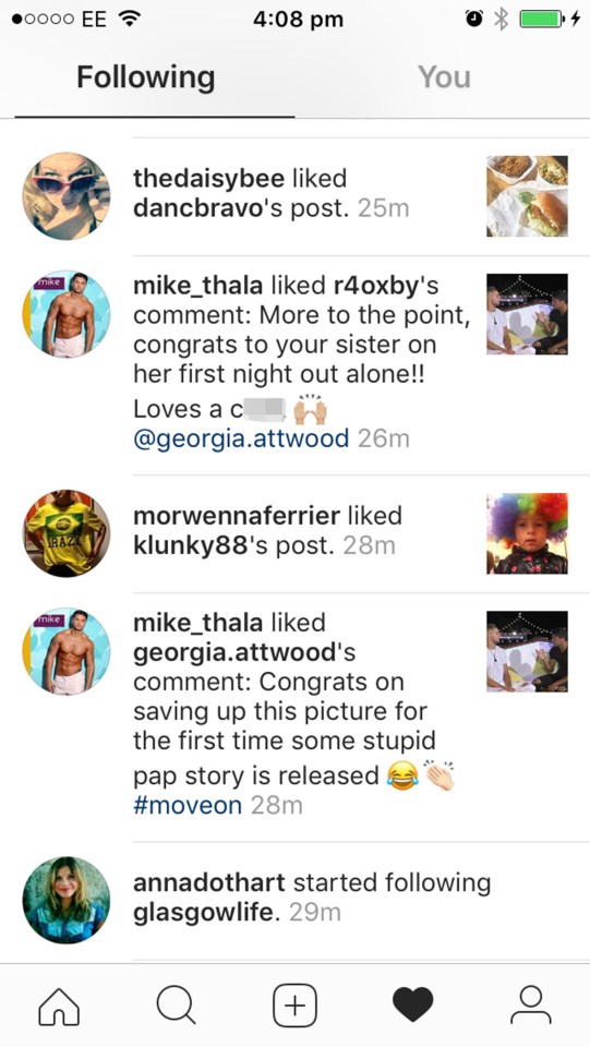 Olivia Attwood’s sister Georgia took aim at Mike on Instagram