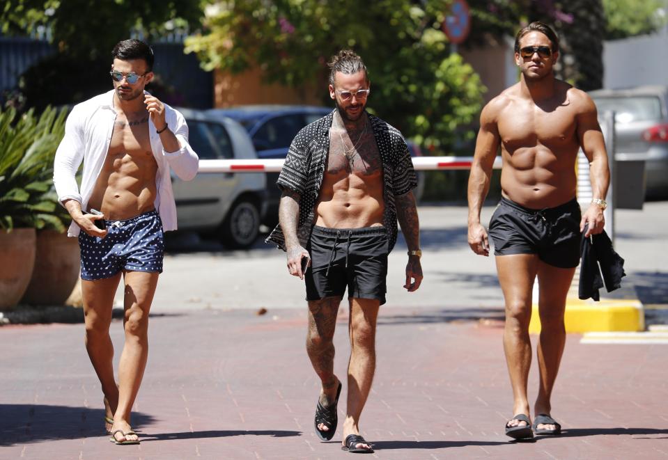  Mike, Pete and James all showed off their muscular physiques in Marbella