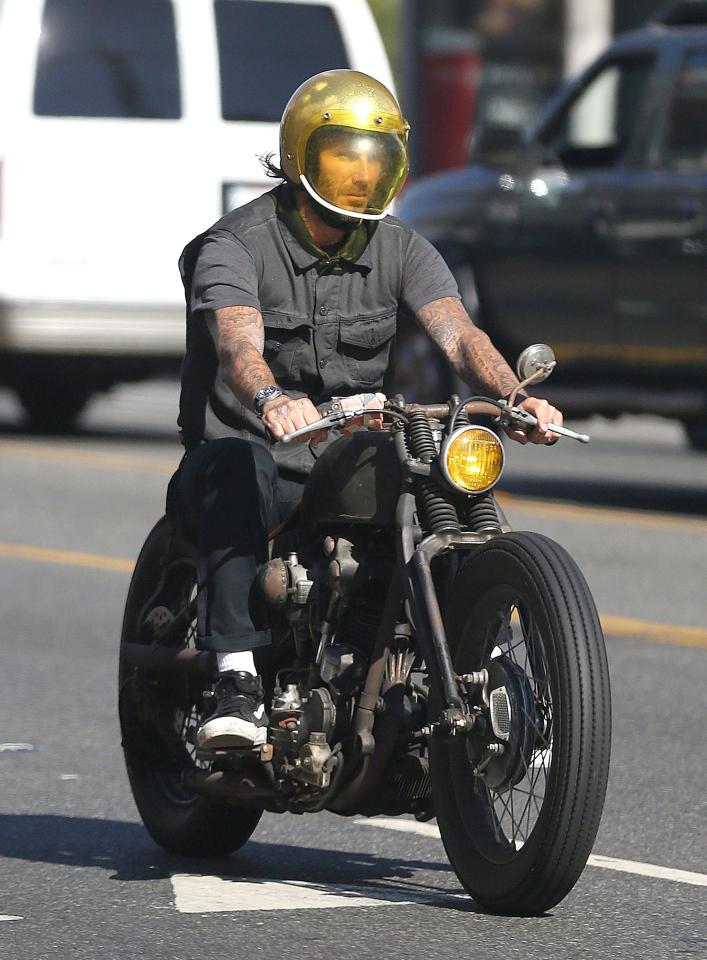  David Beckham was snapped riding around LA