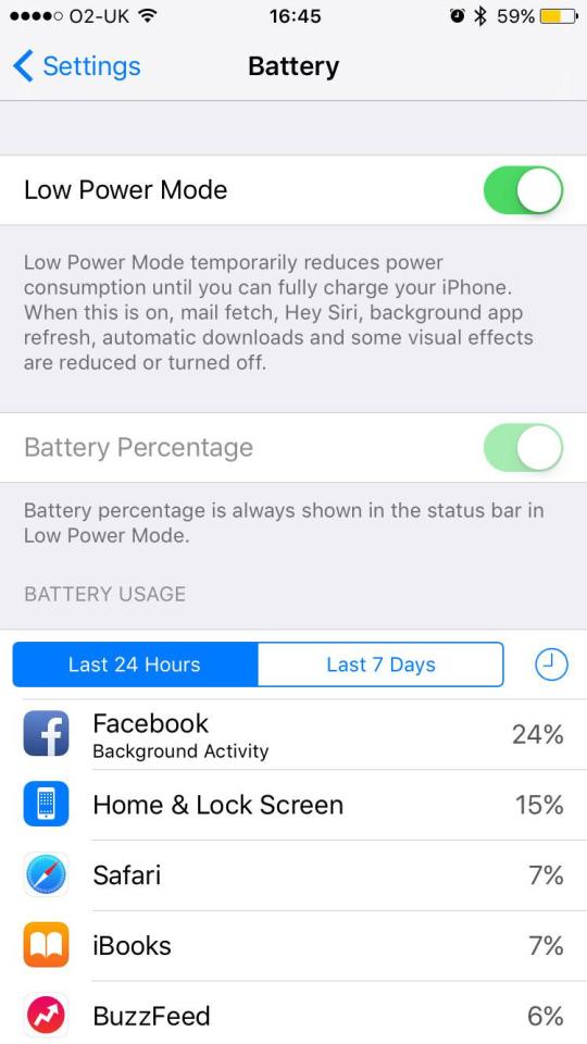  Activate Low Power Mode to gain up to three extra hours of battery life from your phone