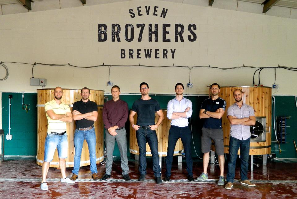  The seven brothers, left to right, Luke McAvoy, 44, Dan McAvoy, 42, Guy McAvoy, 53, Nathan McAvoy, 41, Greg McAvoy, 34, Kit McAvoy, 36 and Keith McAvoy, 48.