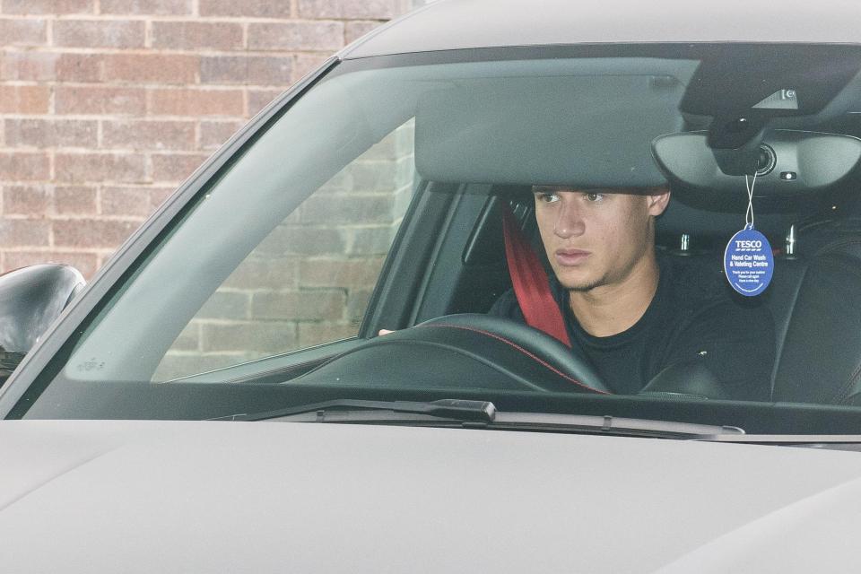 Philippe Coutinho leaving Liverpool's Melwood training ground yesterday