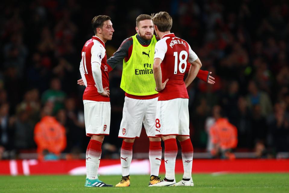  Shkodran Mustafi is fit to face Stoke in a welcome boost for the defence