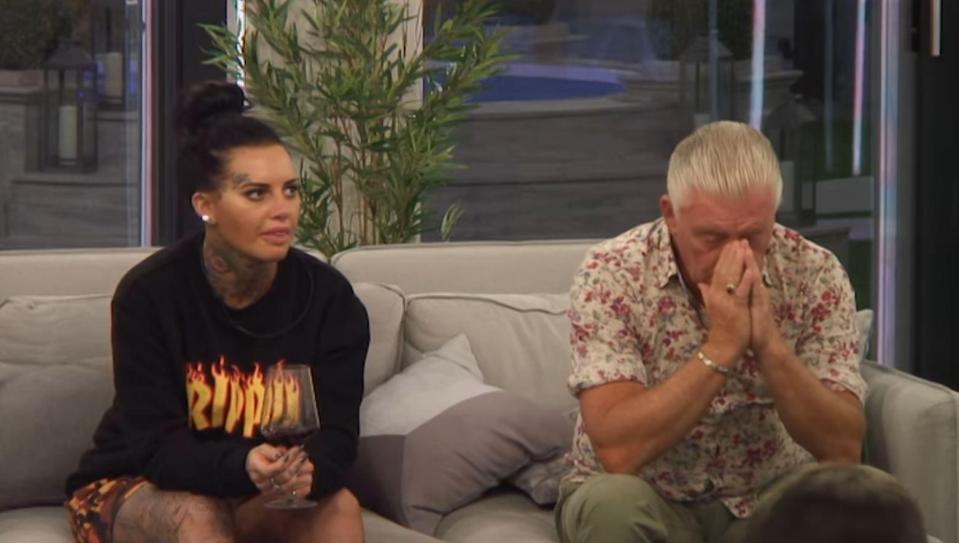  Derek Acorah covered his face as Big Brother made the announcement