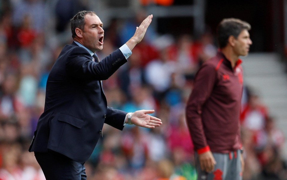 Paul Clement and Mauricio Pellegrino on the touchline