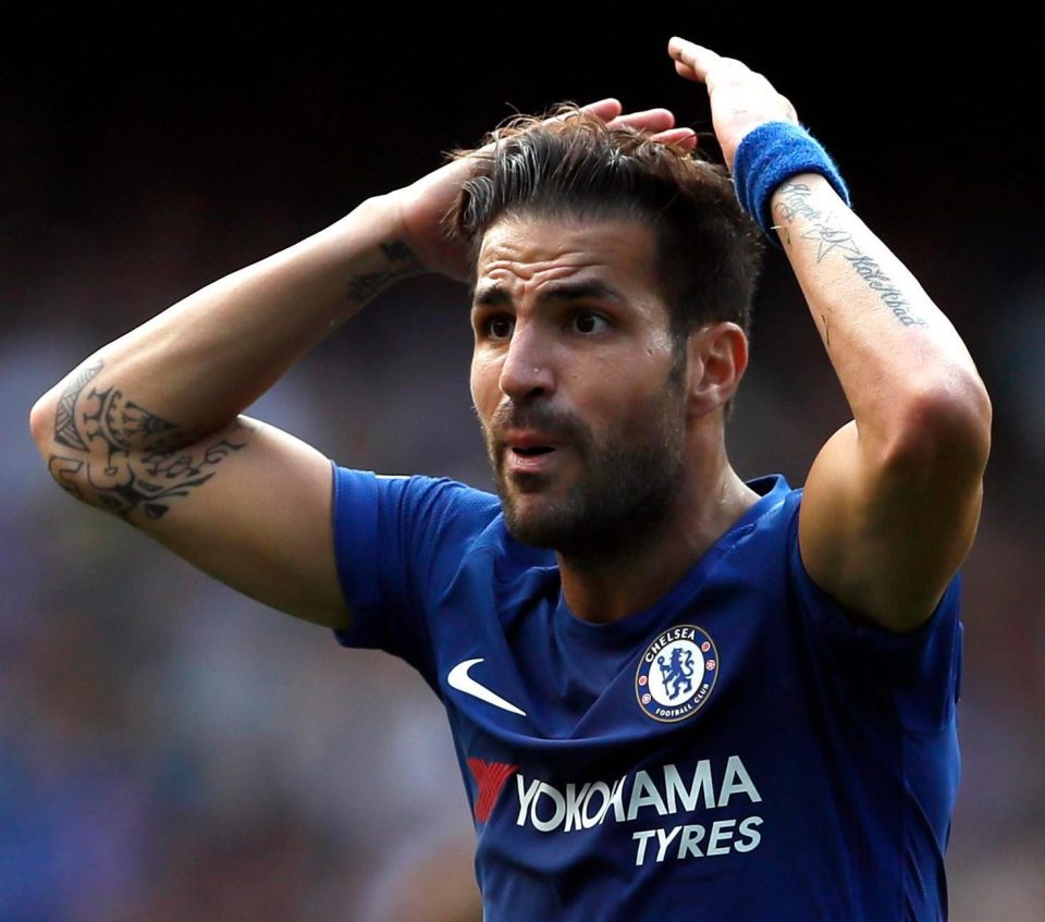  Cesc Fabregas saw red as the champs opened the Prem term with a 3-2 home loss