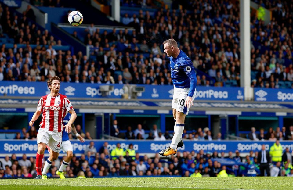 Wayne Rooney scored a sublime header on his second Everton debut