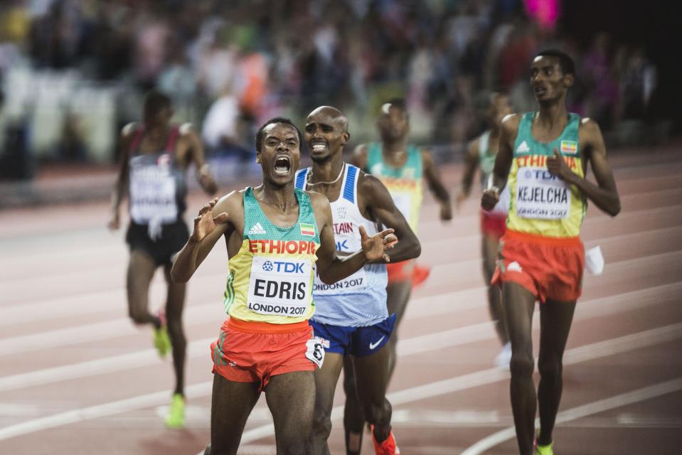 Mo Farah finished his track career with a silver medal in the 5,000m after being defeated by Ethiopian in Muktar Edris