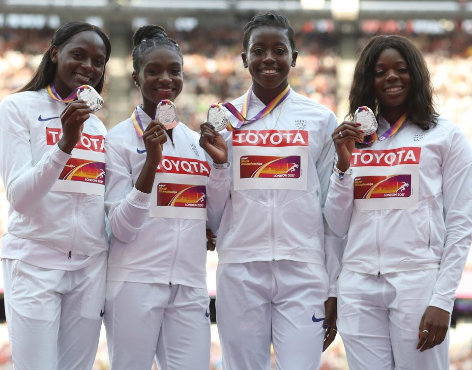 Britain won an excellent silver in the womens 100m relay on the final day 