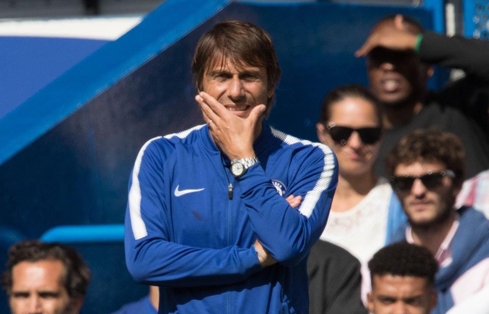  Antonio Conte has cut a frustrated figure as his team start their title defence