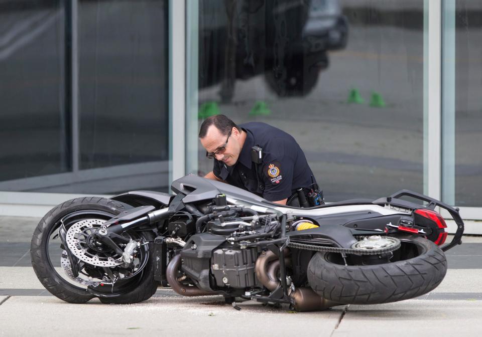 Forensics examined the bike believed to have been involved in the tragedy