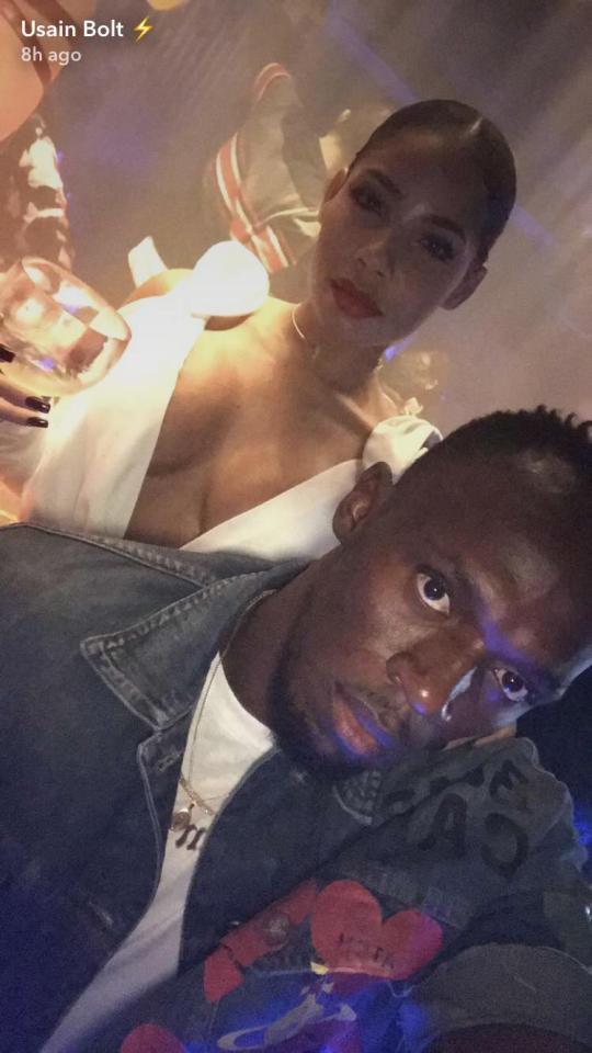 Party people: Usain Bolt and Kasi Bennett