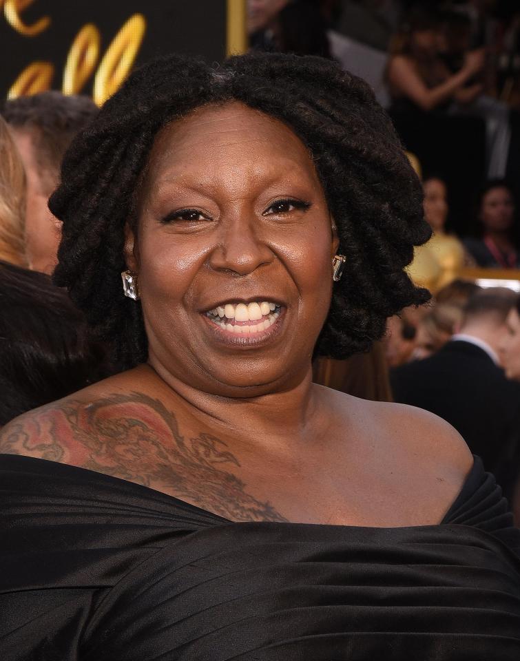  Whoopi Goldberg has a huge Chinese dragon tattooed on her right shoulder, she said in an interview that the dragon is supposed to 'protect' her