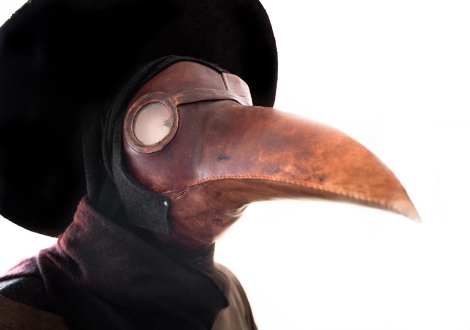 A plague mask that is now synonymous with the 1660s