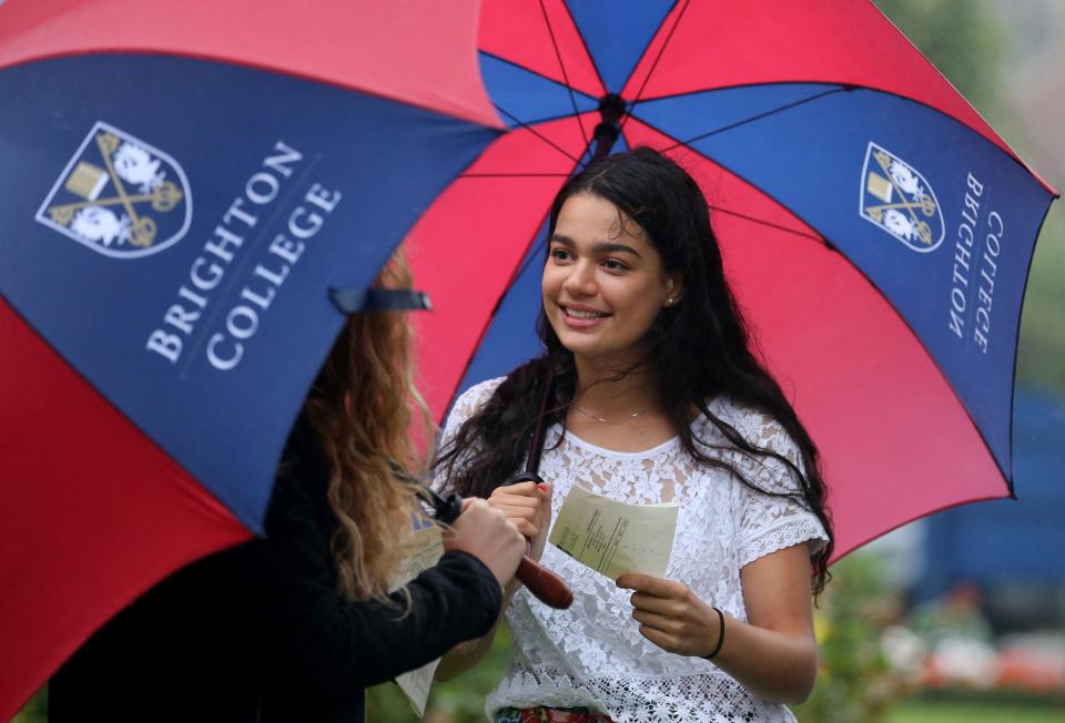  Students collecting their results at Brighton College