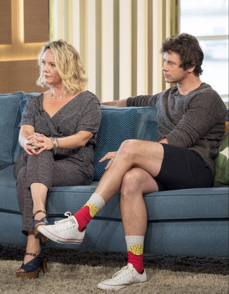  The actor wore a funky pair of socks for the interview