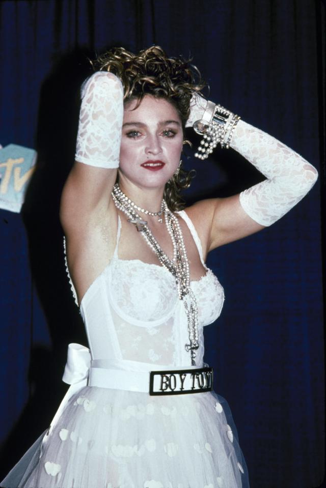  Arguably one of her first big fashion statements, Madonna wore a punky white dress that looked like a wedding dress