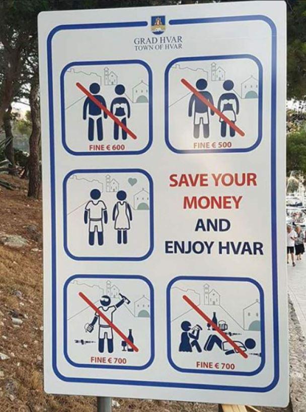 Hvar introduced fines for drinking in public and walking around topless 