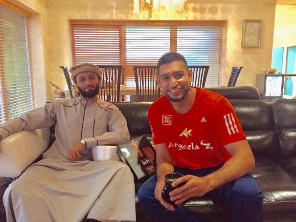  Amir Khan with Pir Saqib Shaami. The holy man has been consulted to help save the boxer's marriage