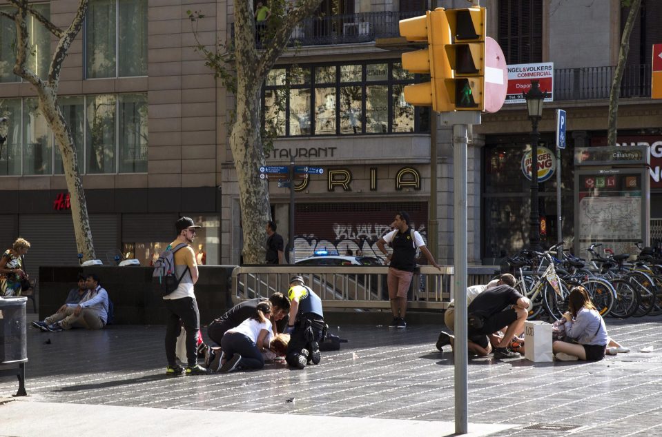  A van ploughed into a crowd of people in Las Ramblas, Barcelona killing 13 people