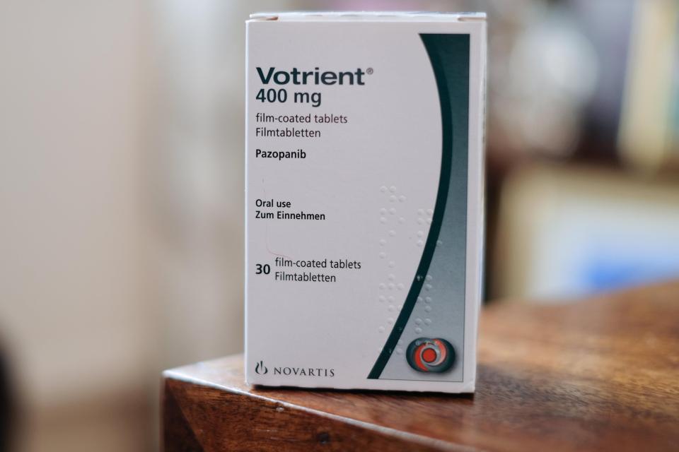 Paula has been taking Votrient tablets, which she says have caused her skin to lighten