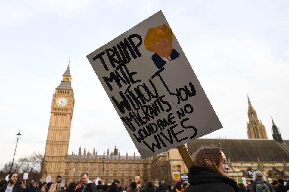  Brits have previously protested against Donald Trump's policies