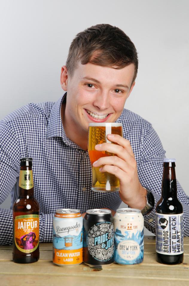  Hywel Evans has become Britain's youngest beer taster