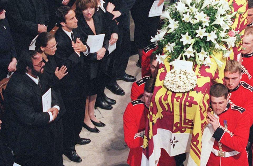  Her coffin was draped of the Royal Standard