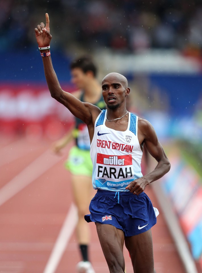 Mo Farah was in typically unstoppable form in his final track race in the UK