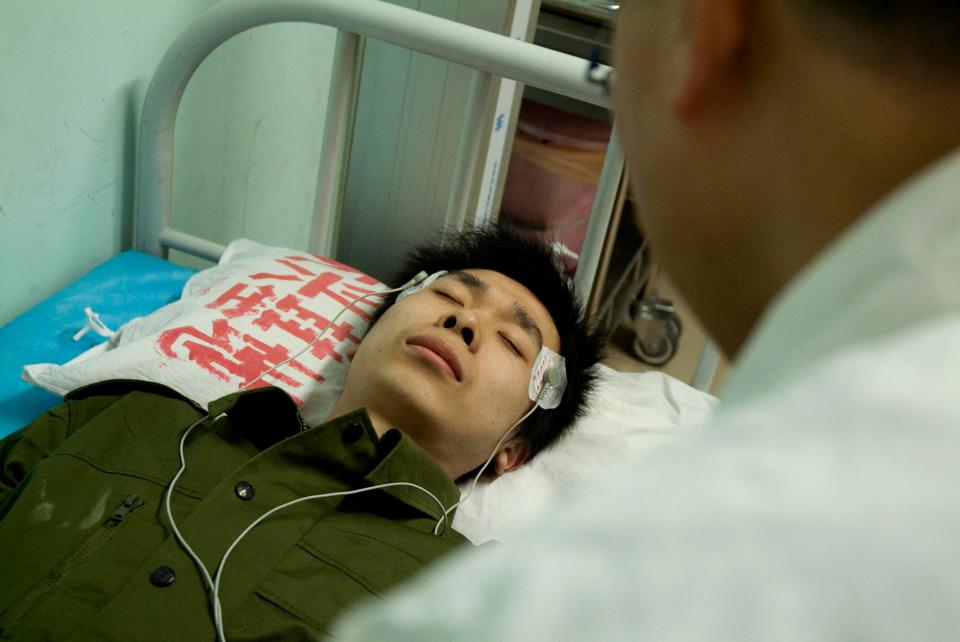  Nervous patients are sometimes encouraged to lie down and take part in electrotherapy