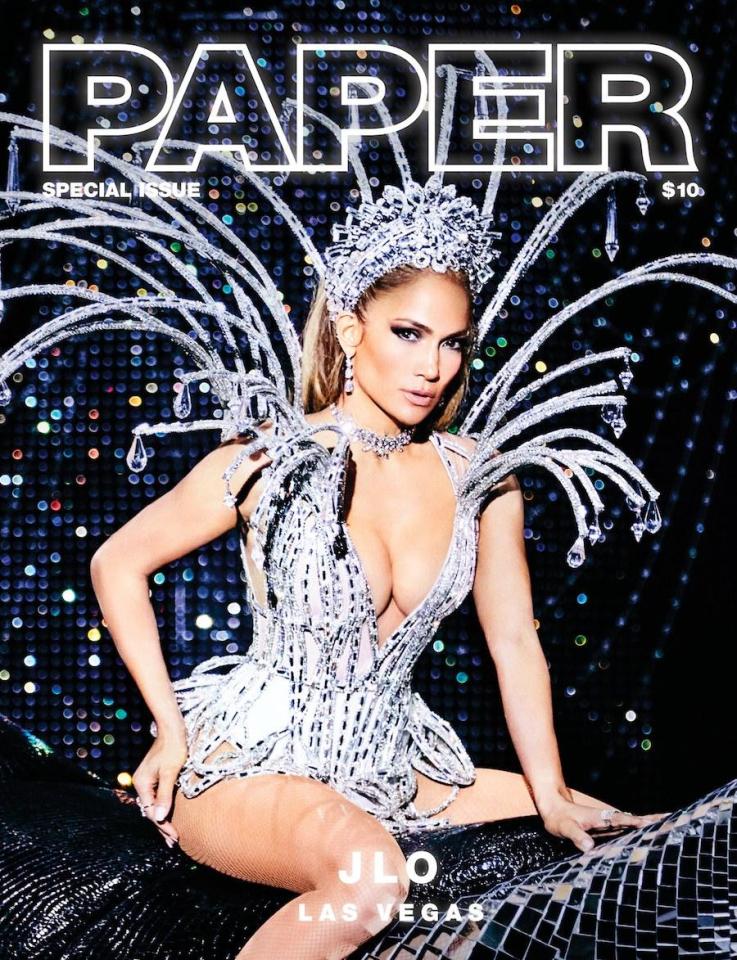  Jennifer Lopez commits to the showgirl look for the Vegas issue of Paper magazine