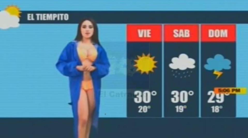  Flores, also known as Campanita (Little Bell), was presenting the weather segment on an entertainment show